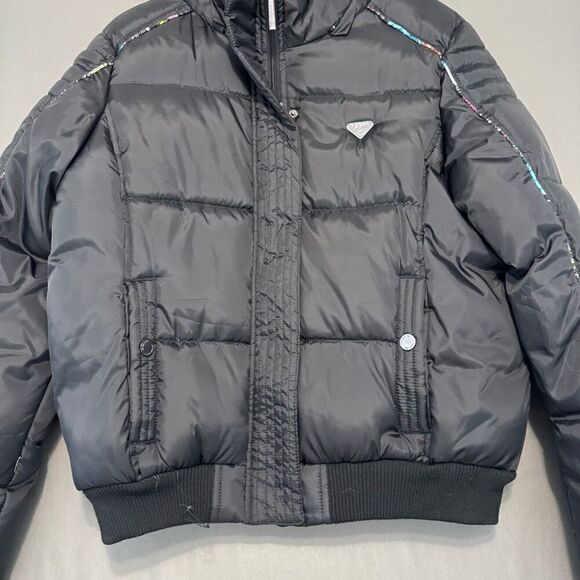 Ecko Red Women’s Black Zip Up Puffer Jacket Size XL Polyester HipHop Style - Picture 5 of 11